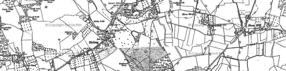Old map of Birling in 1895