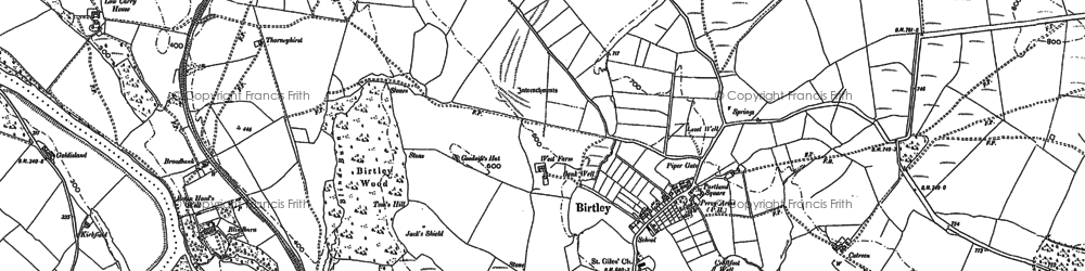 Old map of Birtley Shields in 1895