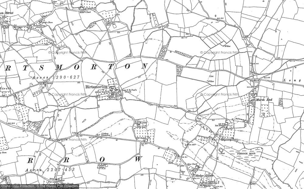 Old Map of Historic Map covering Birtsmorton Court in 1883
