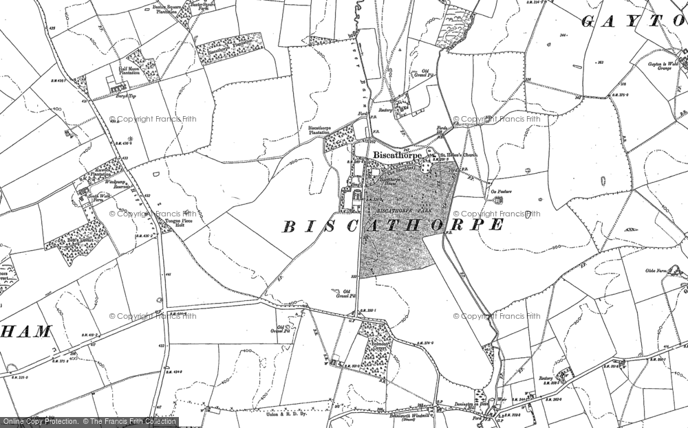 Old Map of Historic Map covering Biscathorpe Ho in 1886
