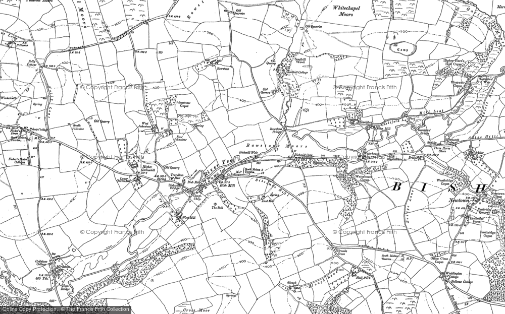 Old Map of Historic Map covering Whitechapel Moors in 1887