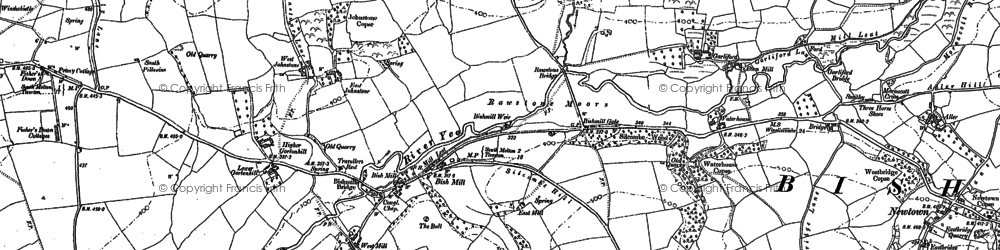 Old map of Burwell in 1887