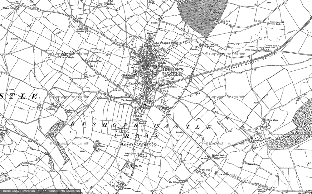 Old Map of Historic Map covering Castlegreen in 1883