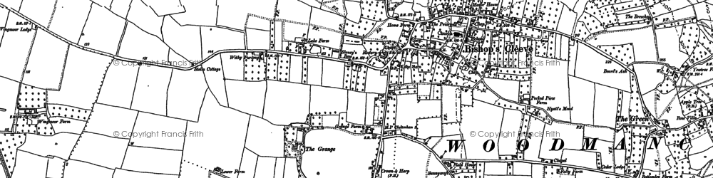 Old map of Bishop's Cleeve in 1883