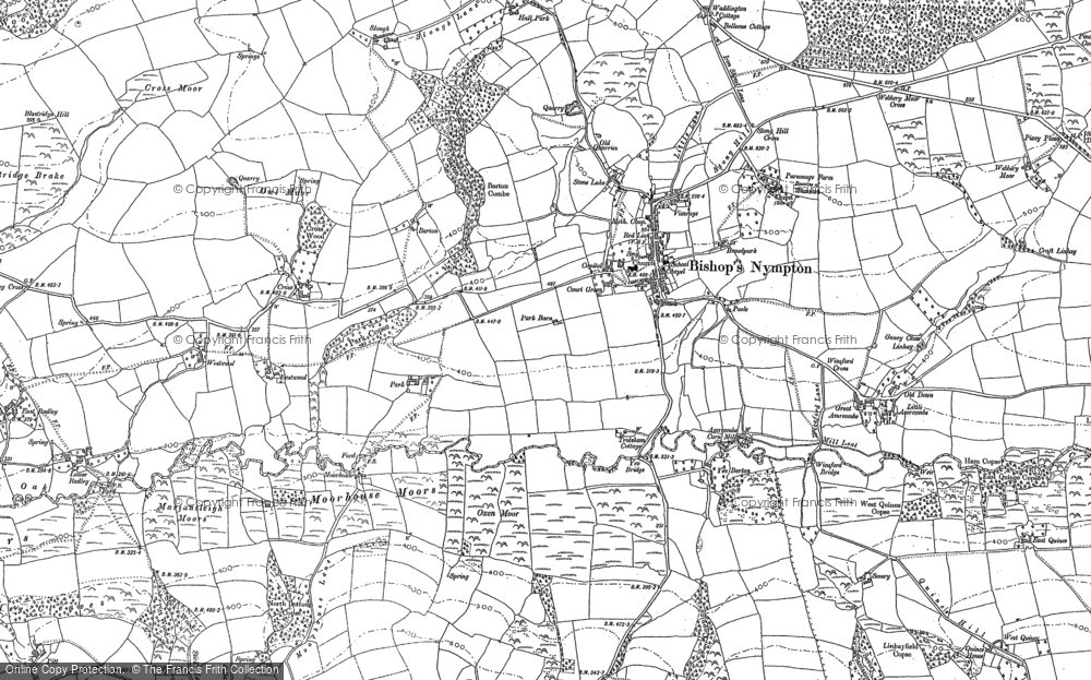 Old Map of Bishop's Nympton, 1886 - 1887 in 1886