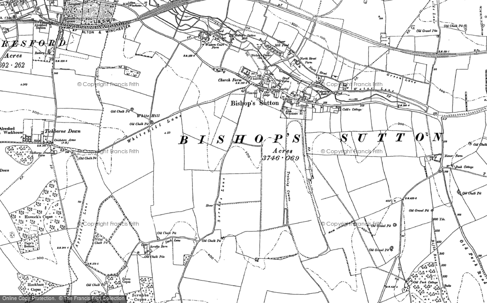 Old Map of Historic Map covering Ropley Dean in 1894