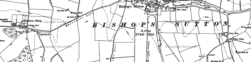 Old map of Bishop's Sutton in 1894