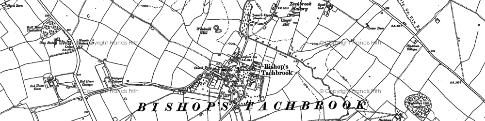 Old map of Bishop's Tachbrook in 1885
