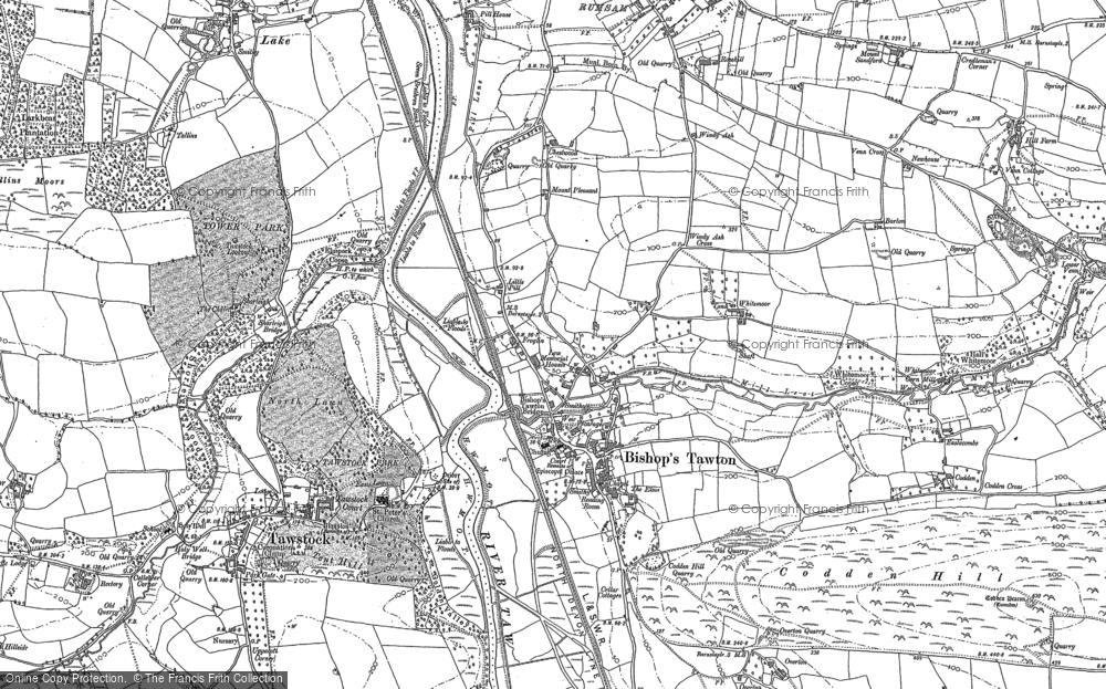 Old Map of Bishop's Tawton, 1887 in 1887