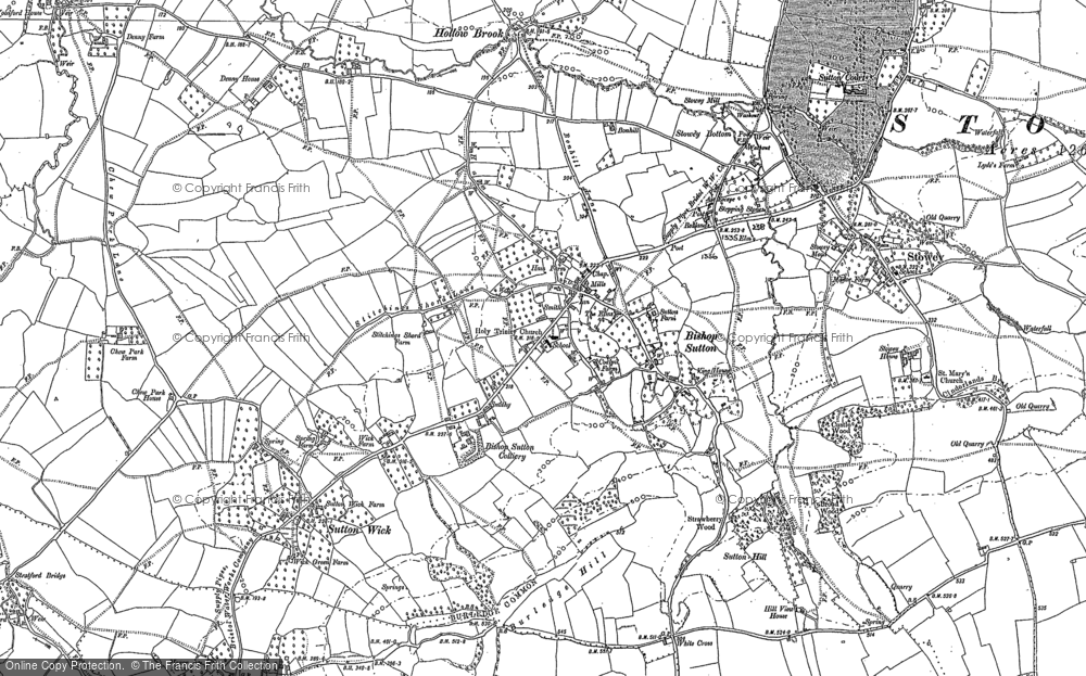 Old Map of Historic Map covering Stowey in 1883