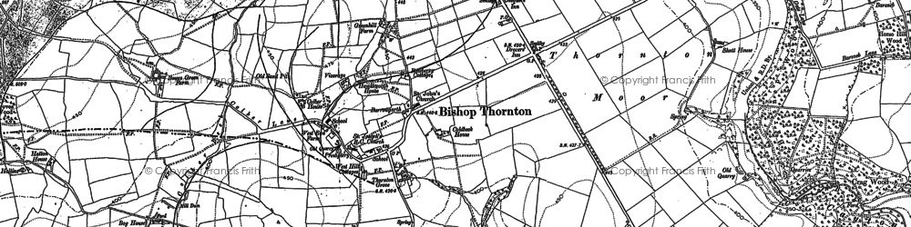 Old map of Bishop Thornton in 1890