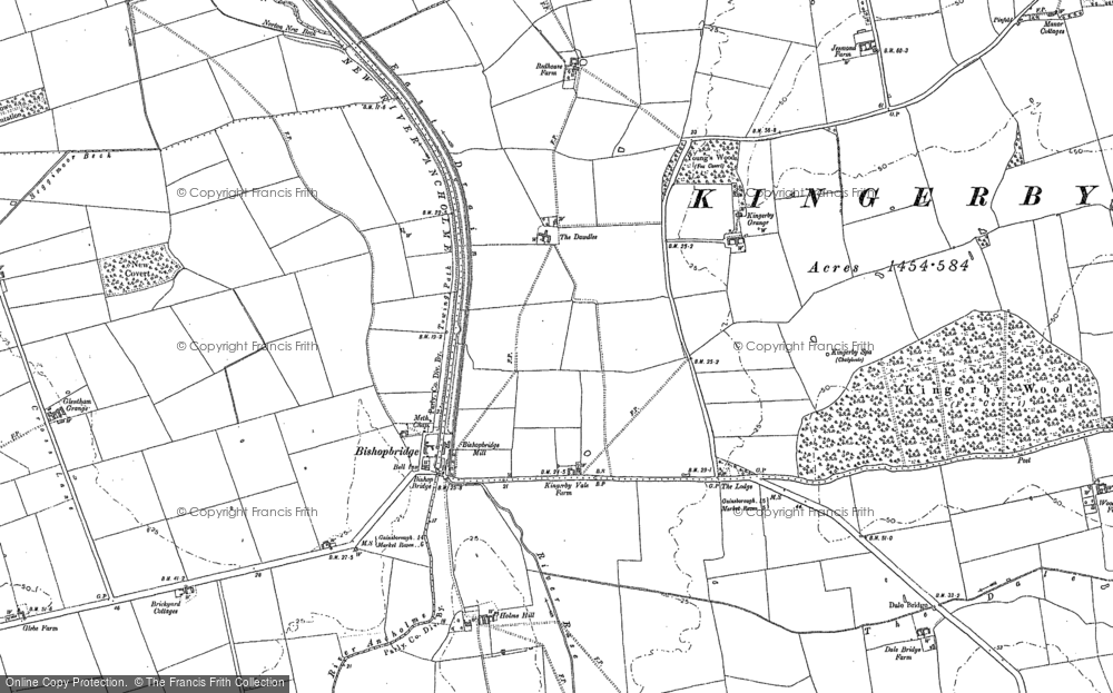 Old Map of Bishopbridge, 1885 - 1886 in 1885
