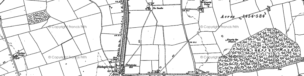 Old map of Bishopbridge in 1885