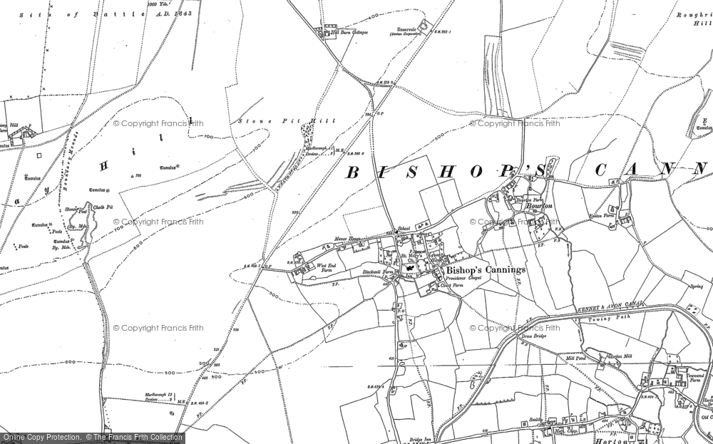 Old Map of Bishops Cannings, 1899 in 1899