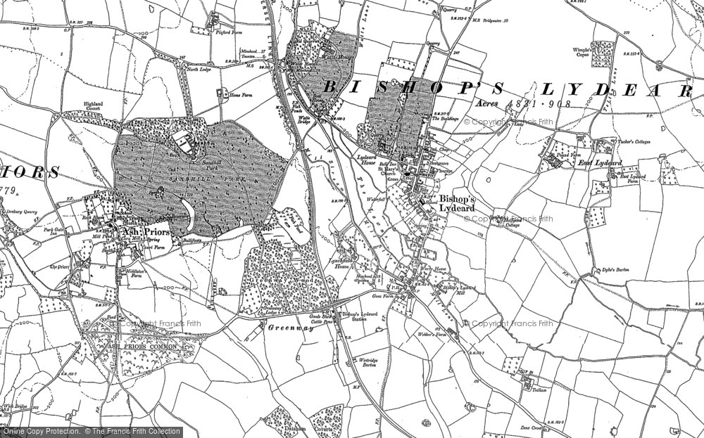 Old Map of Historic Map covering East Lydeard in 1887