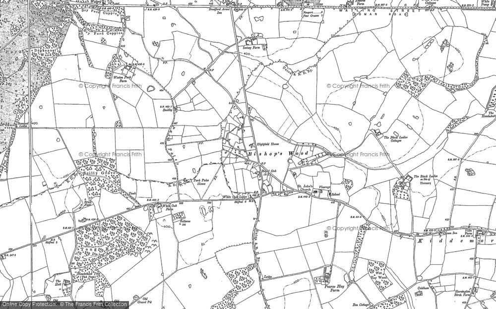 Old Map of Bishops Wood, 1881 - 1901 in 1881