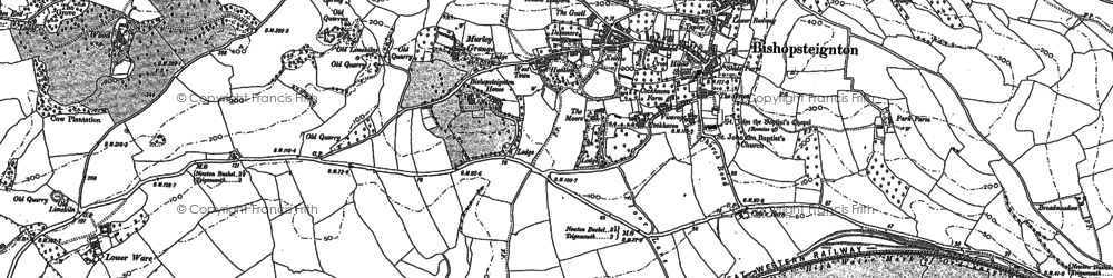 Old map of Bishopsteignton in 1904