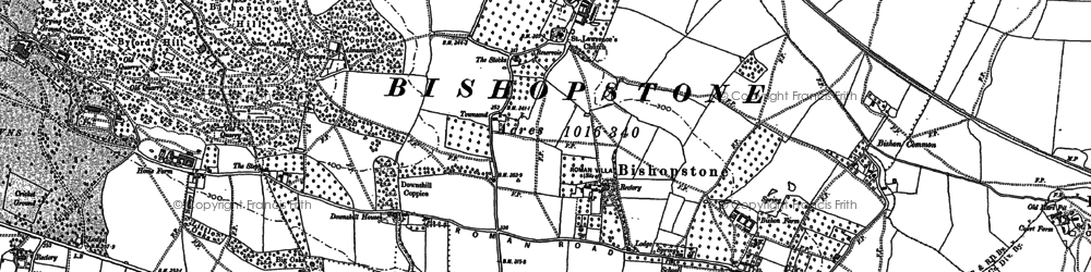 Old map of Bishon Common in 1886