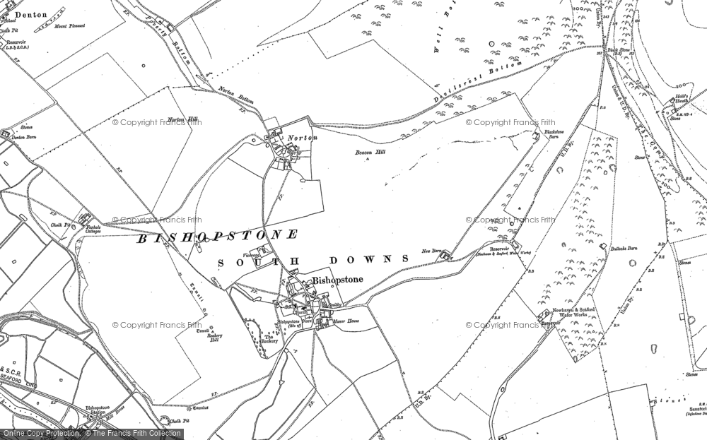 Old Map of Bishopstone, 1908 in 1908