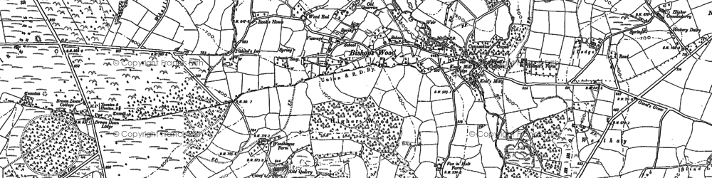 Old map of Brown Down Lodge in 1901