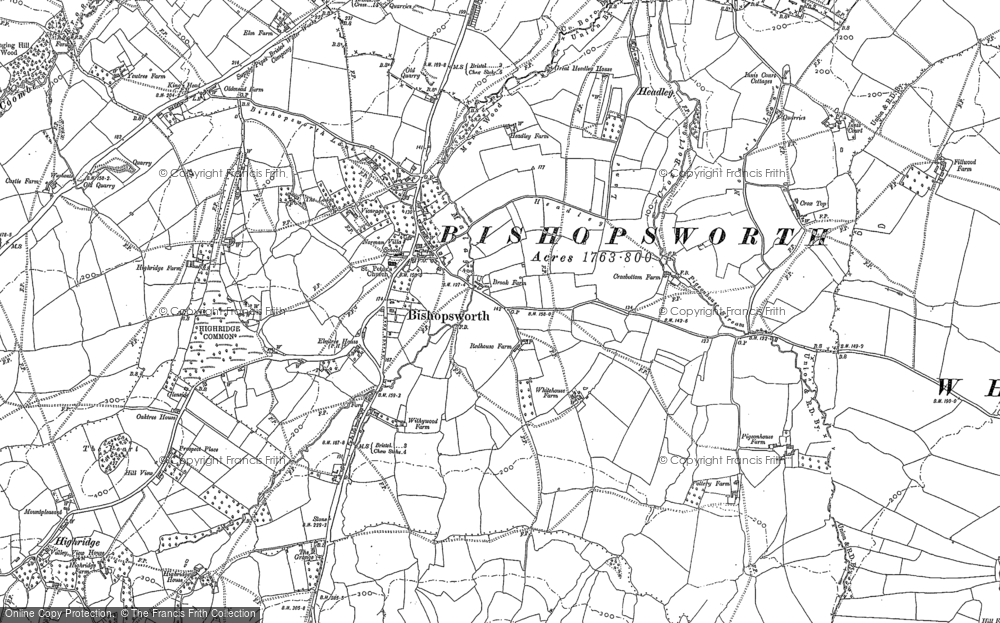 Old Map of Historic Map covering Withywood in 1902