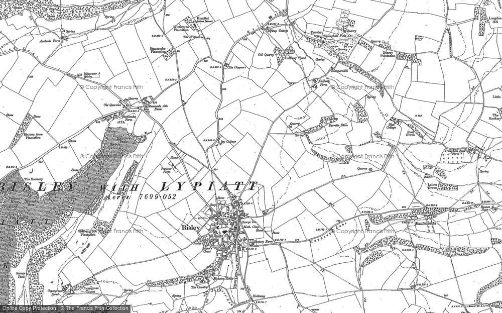 Old Map of Bisley, 1882 in 1882