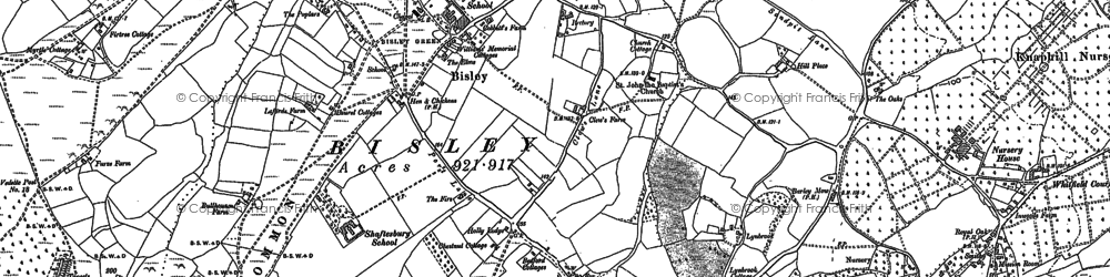 Old map of Bisley Common in 1895