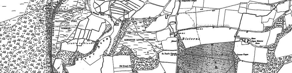 Old map of Bisterne Manor in 1907