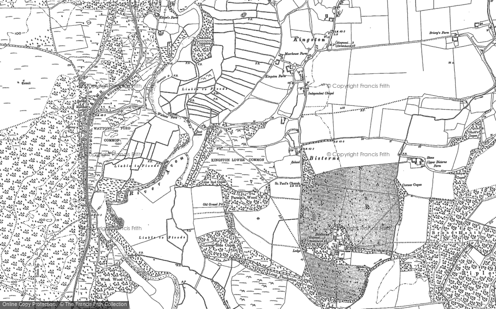 Old Map of Historic Map covering Barnsfield Heath in 1907