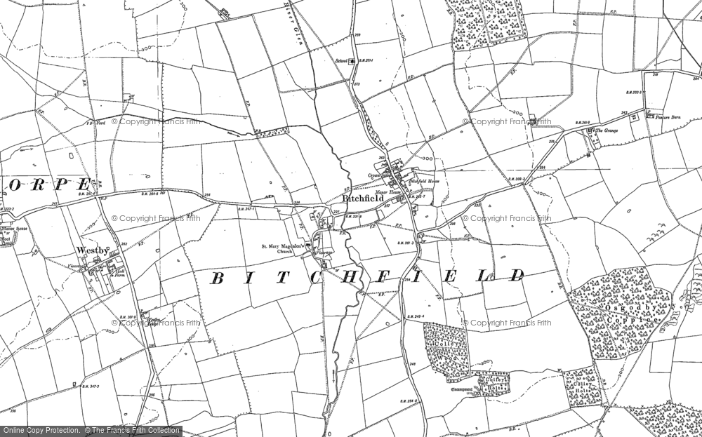 Old Map of Bitchfield, 1887 in 1887