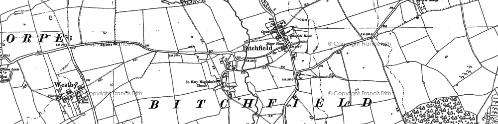 Old map of Bitchfield in 1887