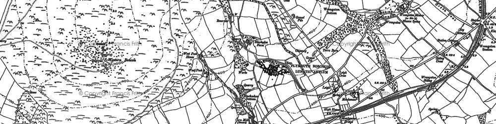 Old map of Moorhaven Village in 1886