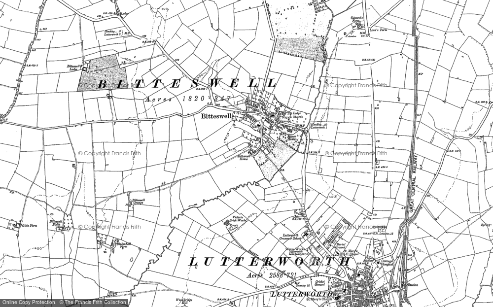Old Map of Bitteswell, 1885 - 1901 in 1885