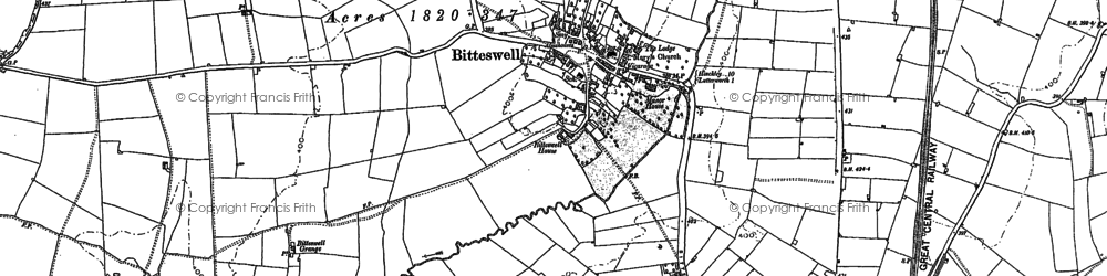 Old map of Bitteswell in 1885