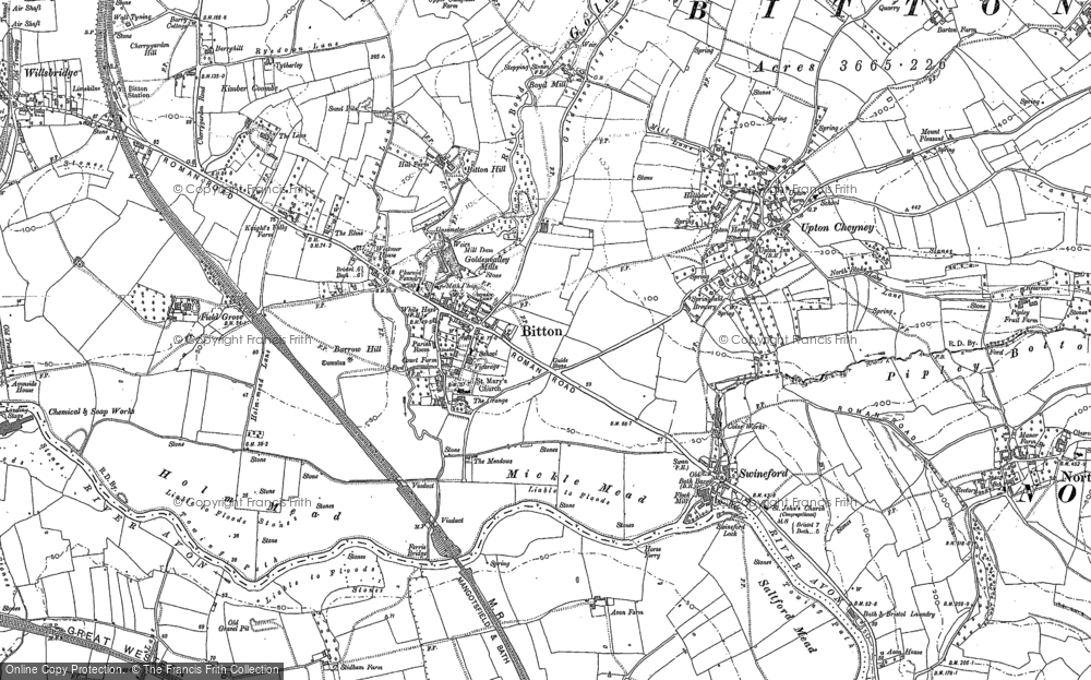 Old Map of Bitton, 1901 - 1902 in 1901
