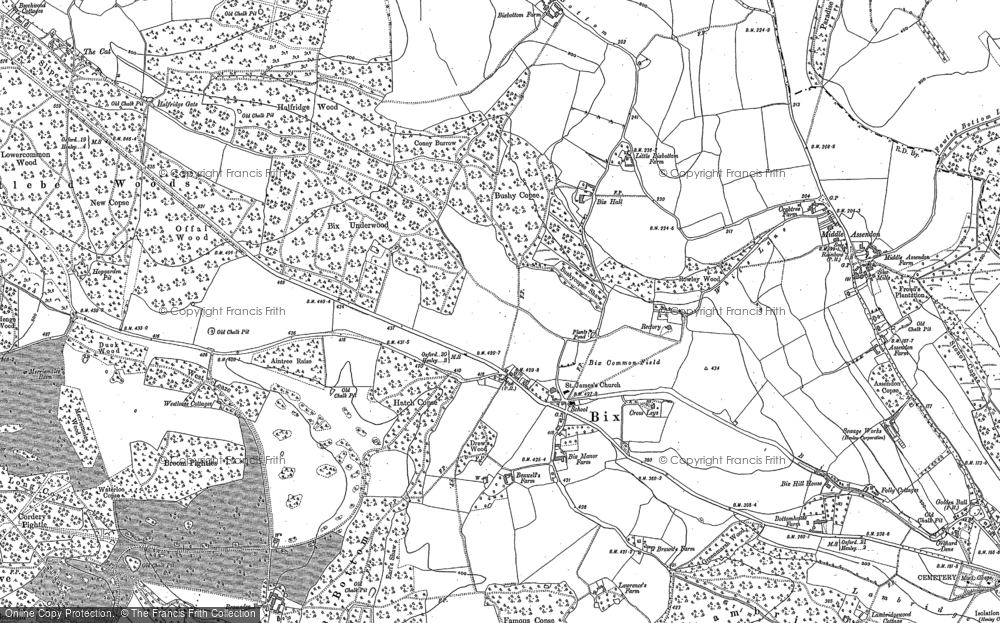 Old Map of Historic Map covering Westleaze Cottages in 1897