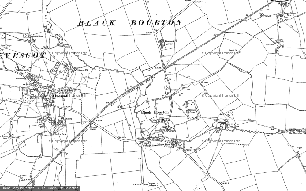 Old Map of Historic Map covering Brize Norton Airfield in 1919