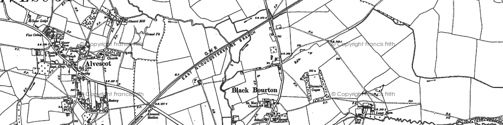 Old map of Black Bourton in 1919