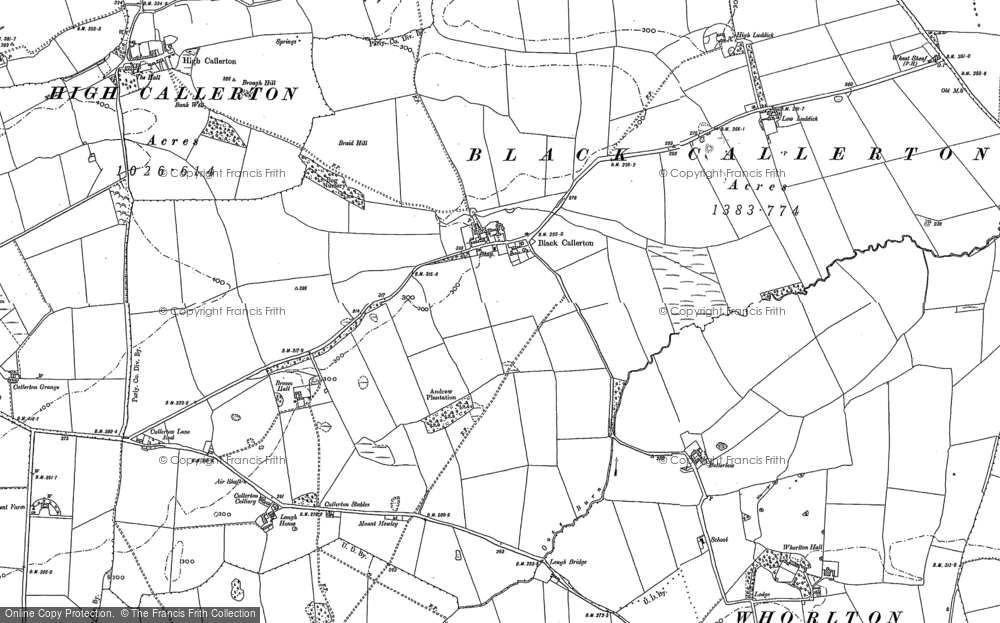 Old Map of Historic Map covering Callerton Lane End in 1894