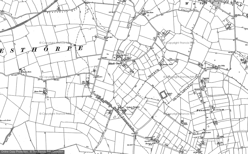 Old Map of Black Carr, 1882 in 1882