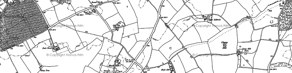 Old map of Black Hill in 1885