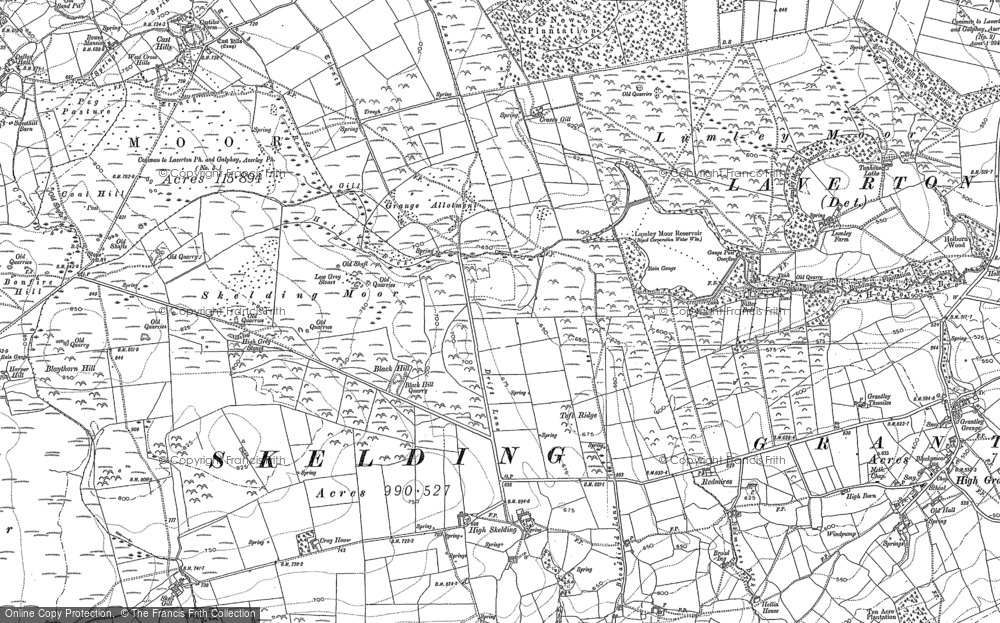 Old Map of Historic Map covering Dallow in 1907