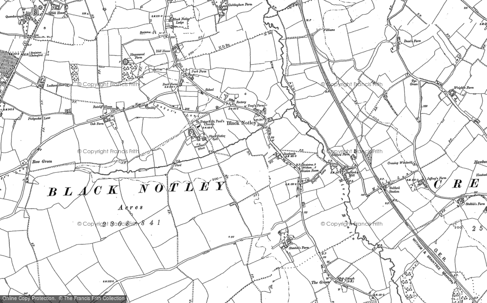 Old Map of Black Notley, 1886 - 1896 in 1886