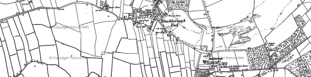 Old map of Blackborough End in 1884