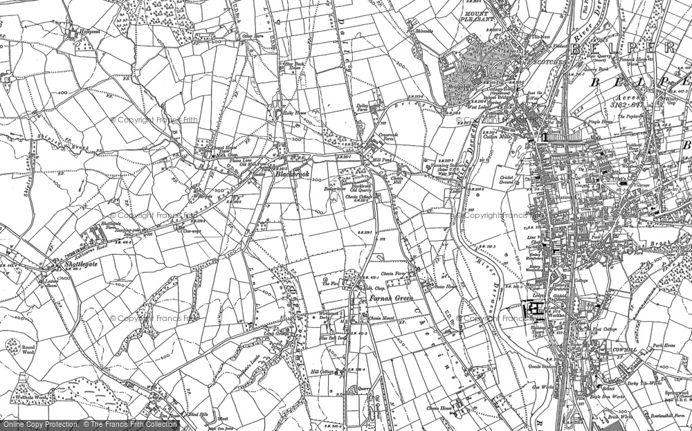 Old Map of Historic Map covering Belper Lane End in 1879