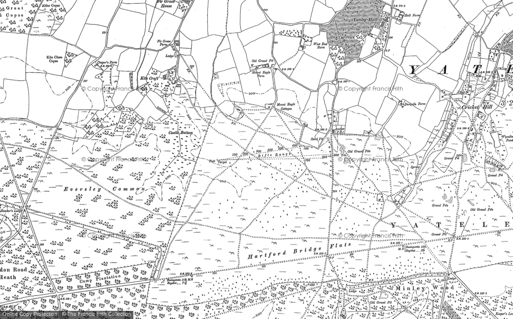 Old Map of Blackbushe Airport, 1909 in 1909
