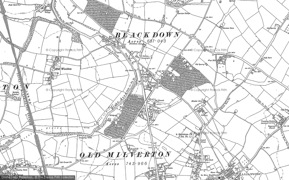 Old Map of Historic Map covering Bericote Wood in 1886