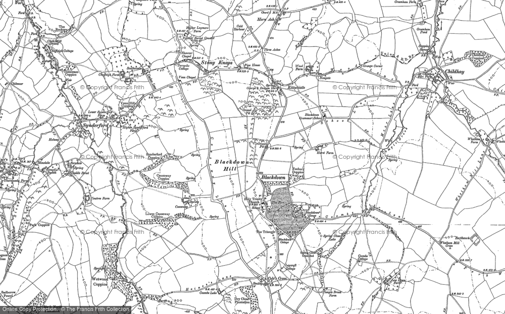 Old Map of Blackdown, 1887 - 1901 in 1887