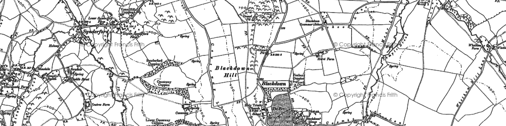 Old map of Blackdown in 1887