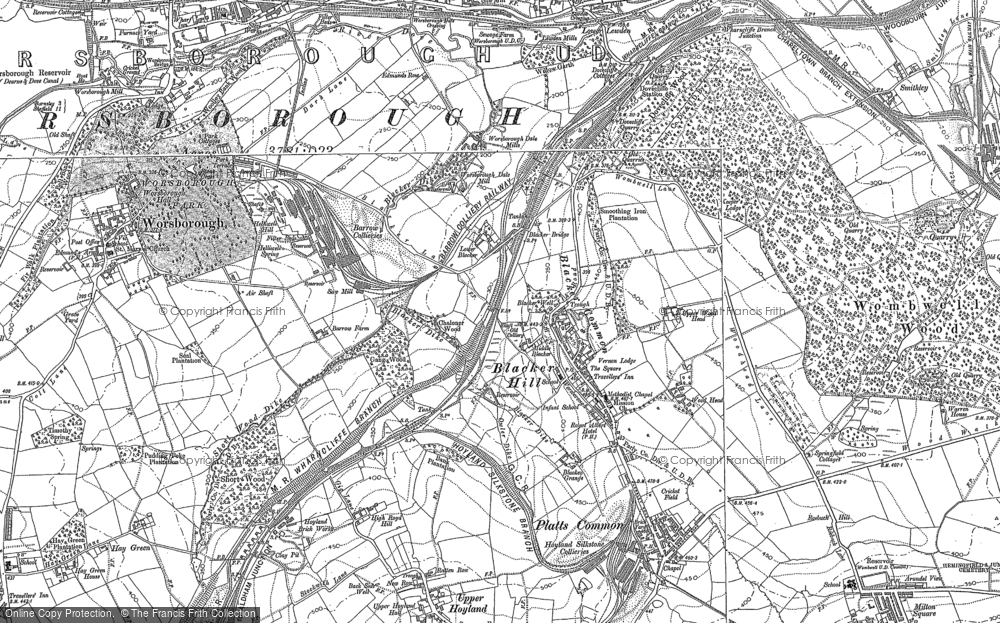 Old Map of Historic Map covering Platts Common in 1851